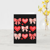 Valentines Day Coquette Bow Hearts Leopard Women G カード (黄色い花)