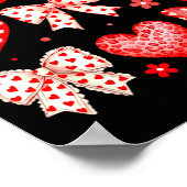 Valentines Day Coquette Bow Hearts Leopard Women G ポスター (角)