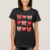 Valentines Day Coquette Bow Hearts Leopard Women G Tシャツ (正面)