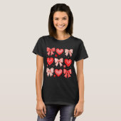 Valentines Day Coquette Bow Hearts Leopard Women G Tシャツ (正面フル)