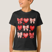 Valentines Day Coquette Bow Hearts Leopard Women G Tシャツ (正面)