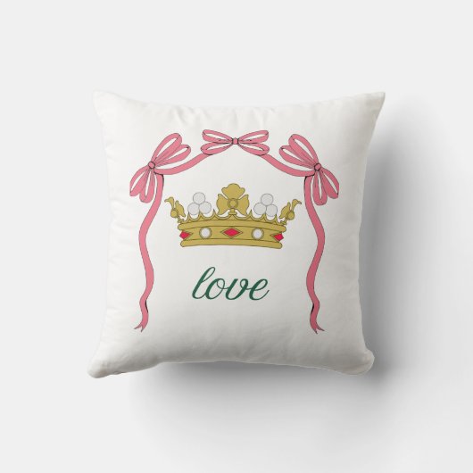 Valentine's Day Coquette Heart Bow Valentine's クッション (裏面)
