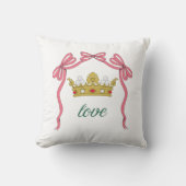 Valentine's Day Coquette Heart Bow Valentine's クッション (正面)