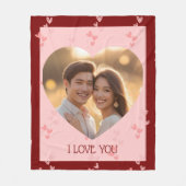 Valentine's Day Couple Fleece Blanket Hearts  フリースブランケット (正面)