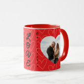 Valentines Day Couple in Love Hearts custom photo マグカップ (正面右)