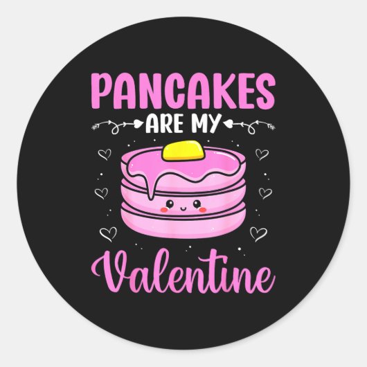 Valentine's Day Couple - Pancakes Are My Valentine ラウンドシール (正面)