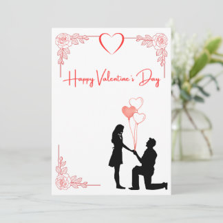 Valentine's Day Couple Proposal Card シーズンカード