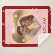 Valentine's Day Couple Sherpa Blanket Hearts  シェルパブランケット (正面(横))