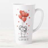 Valentines Day Couples Custom Anniversary カフェラテマグ (右)