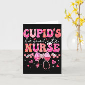 Valentines Day Cud’s Favorite Nurse Heart Girl Wom カード (黄色い花)