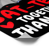 Valentine's Day Cuddling Cute Bats Couple Bat Vale ポスター (角)