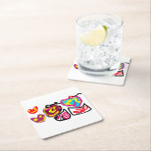 valentine's day cupcakes スクエアペーパーコースター (インサイチュ)