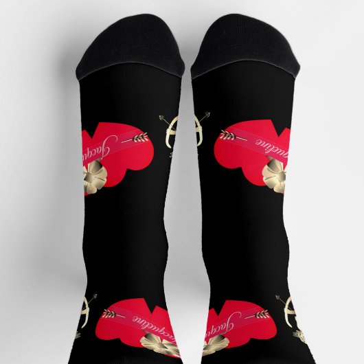 Valentine's Day Cupid Crew Socks ソックス (上部)
