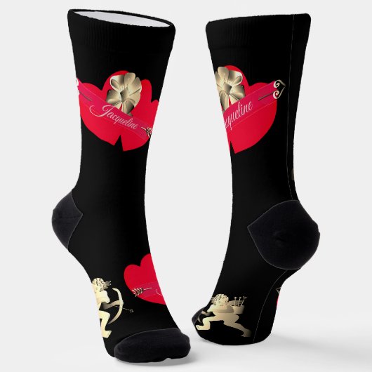 Valentine's Day Cupid Crew Socks ソックス (傾斜あり)