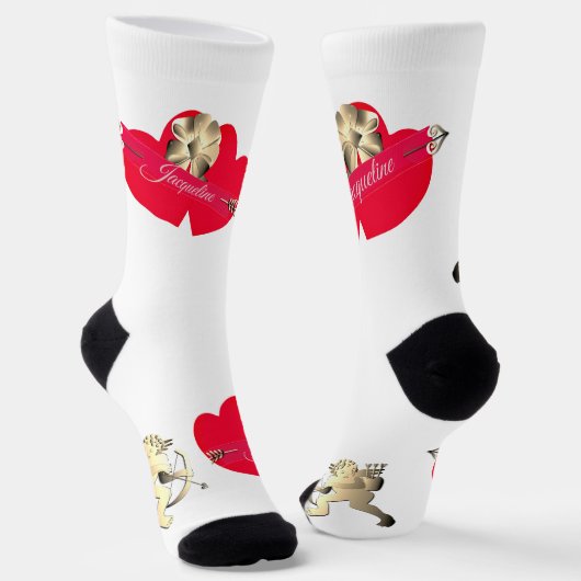 Valentine's Day Cupid Crew Socks ソックス (傾斜あり)