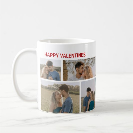 Valentines Day Custom 10 Photos コーヒーマグカップ (左)
