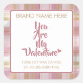 Valentine's Day Custom Candle Labels  スクエアシール (正面)