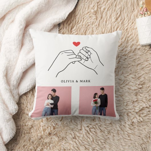 Valentines Day Custom Photo Collage Romantic love クッション (ブランケット)