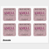 Valentine's Day Custom Pink Glitter Candle Label スクエアシール (シート)
