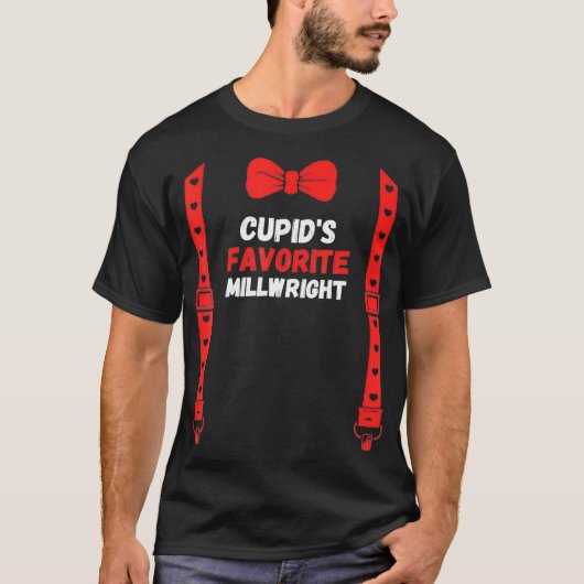 Valentines Day Custome cupids favorite Millwright  Tシャツ (正面)