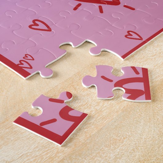 Valentine's Day Customizable Heart Puzzle ジグソーパズル (側面)