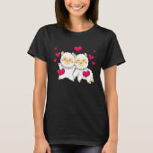 Valentines Day Cute Alpaca  Boyfriend Girlfriend Tシャツ (正面)