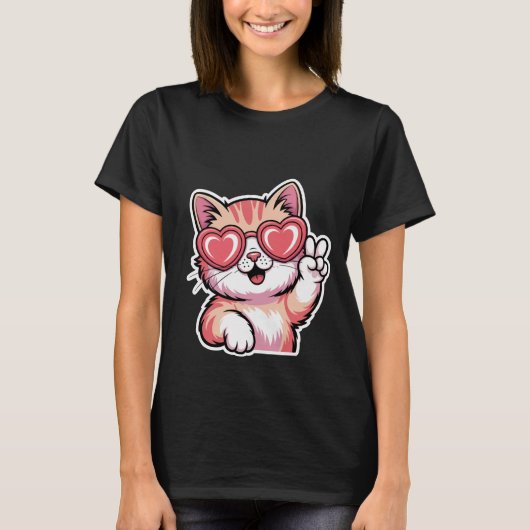 Valentine's Day Cute Ballerina Kitten Tutu Art🐱🩰 Tシャツ (正面)