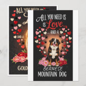Valentine's Day cute bernese mountain dog Photo シーズンカード (正面/裏面)