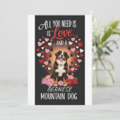 Valentine's Day cute bernese mountain dog Photo シーズンカード (スタンド正面)