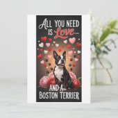 Valentine's Day cute boston terrier dog Photo   シーズンカード (スタンド正面)