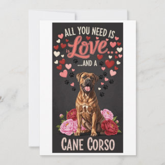Valentine's Day cute cane corso dog Photo   シーズンカード