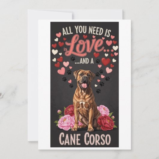 Valentine's Day cute cane corso dog Photo   シーズンカード (正面)