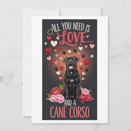 Valentine's Day cute cane corso dog Photo   シーズンカード (正面)