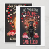 Valentine's Day cute cane corso dog Photo   シーズンカード (正面/裏面)