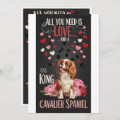 Valentine's Day Cute cavalier spaniel dog Photo  シーズンカード (正面/裏面)