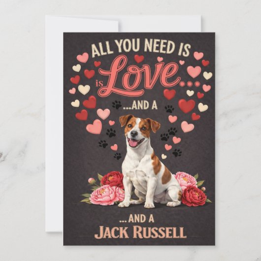 Valentine's Day cute jack russell dog Photo シーズンカード (正面)
