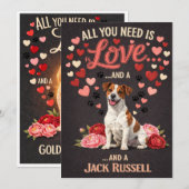 Valentine's Day cute jack russell dog Photo シーズンカード (正面/裏面)