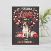 Valentine's Day cute jack russell dog Photo シーズンカード (スタンド正面)
