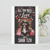 Valentine's Day Cute shih tzu  Photo Cuddle  シーズンカード (スタンド正面)