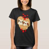 Valentines Day Cute Sloth  Boyfriend Girlfriend Tシャツ (正面)