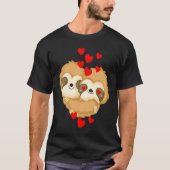 Valentines Day Cute Sloth  Boyfriend Girlfriend Tシャツ (正面)