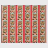 VALENTINE'S DAY CUTE TABBY CAT WRAPPING PAPER ラッピングペーパー (フラット)