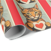 VALENTINE'S DAY CUTE TABBY CAT WRAPPING PAPER ラッピングペーパー (ロールコーナー)
