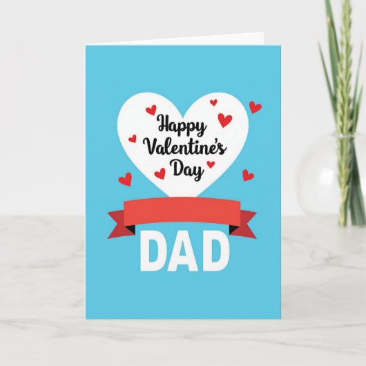 Valentines Day Dad Hearts Card カード (正面)
