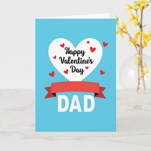 Valentines Day Dad Hearts Card カード (黄色い花)