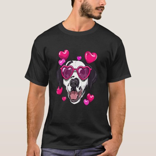 Valentines Day Dalmatian Heart Couples Love Day Do Tシャツ (正面)