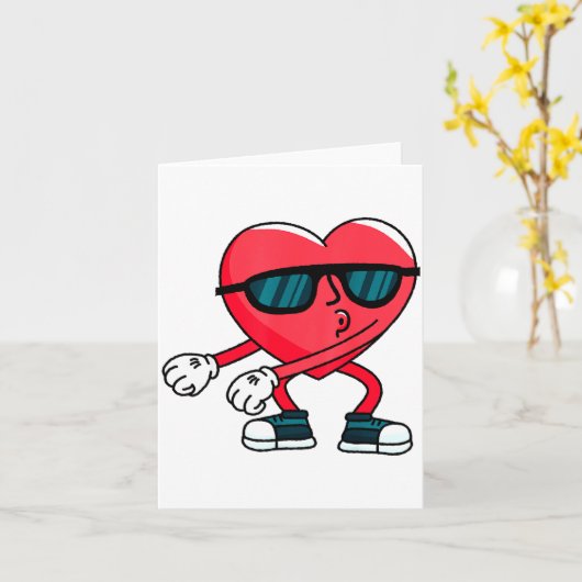 Valentines Day Dancing Heart  カード (黄色い花)