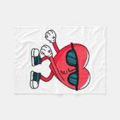 Valentines Day Dancing Heart  フリースブランケット (正面(横))