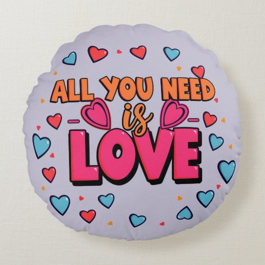 Valentine's day - Decorative Round Pillow ラウンドクッション (正面)