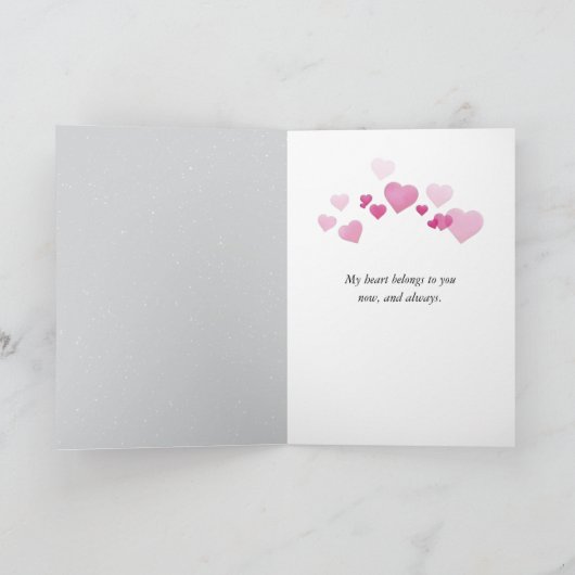 Valentine's Day Deer with Initials on Tree Heart シーズンカード (内部)